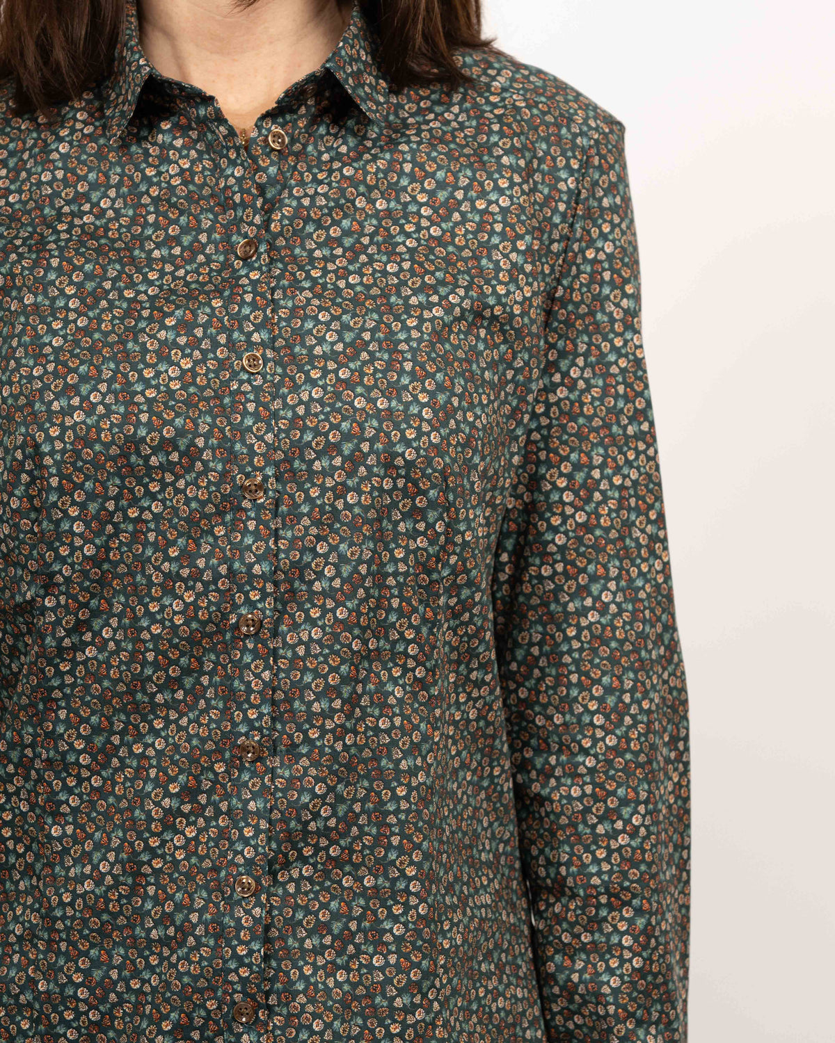 Stretch blouse SOPHIE with pintuck print in green (Art. 2236D-S)