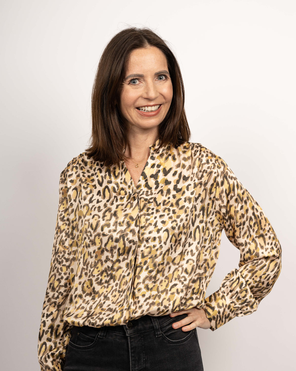 Blouse en viscose ROSE avec imprimé léopard (2362D-R)
