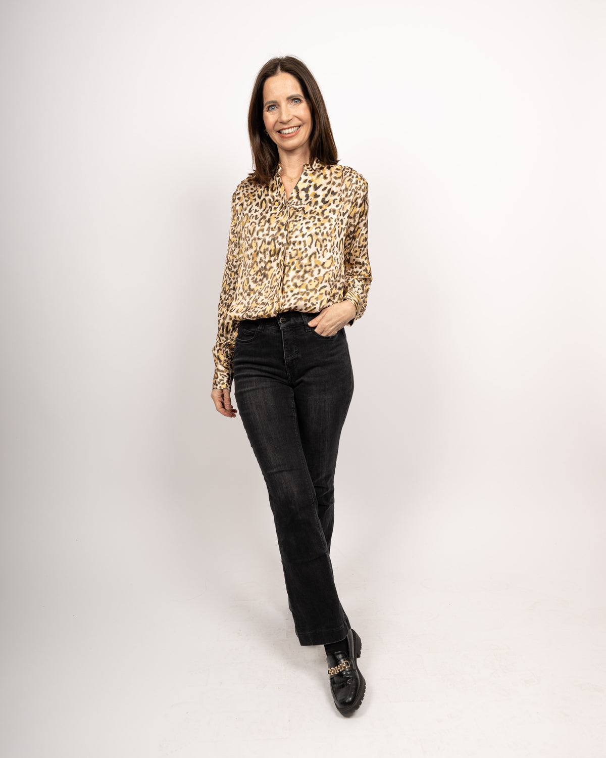 Blouse en viscose ROSE avec imprimé léopard (2362D-R)
