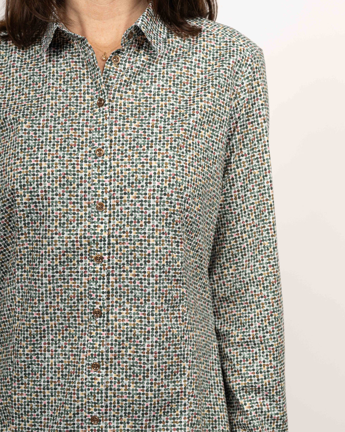 Stretch-Bluse SOPHIE mit Grafikprint in Grün (Art. 2215D-S)