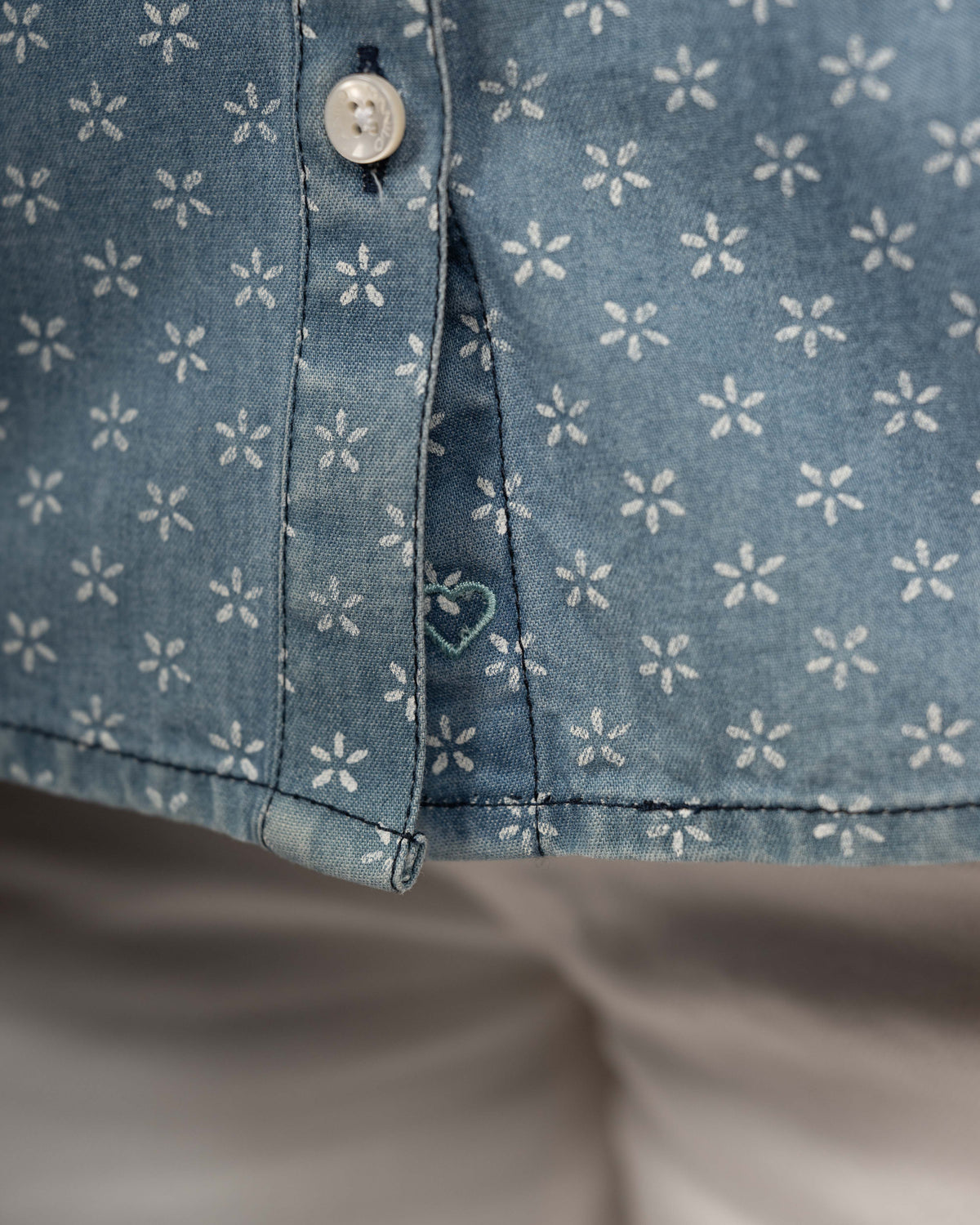 Denim-Bluse SOPHIE mit Printmuster (2381D-S)
