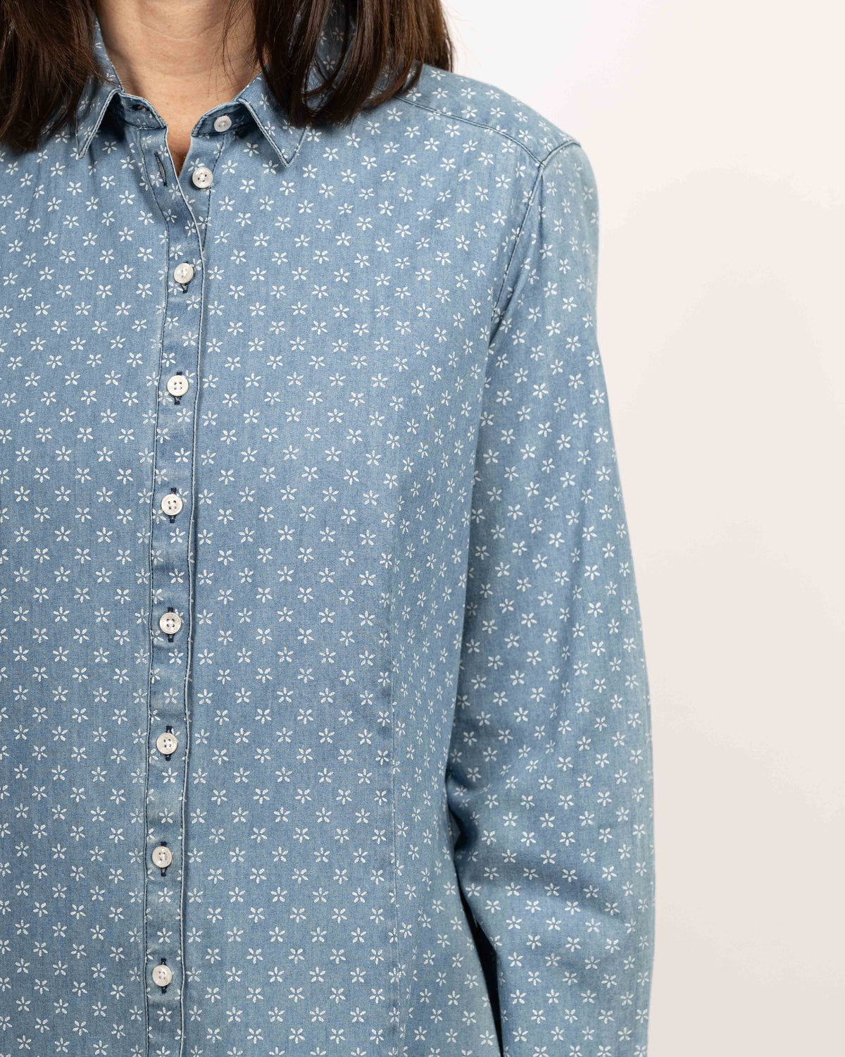 Denim-Bluse SOPHIE mit Printmuster (2381D-S)