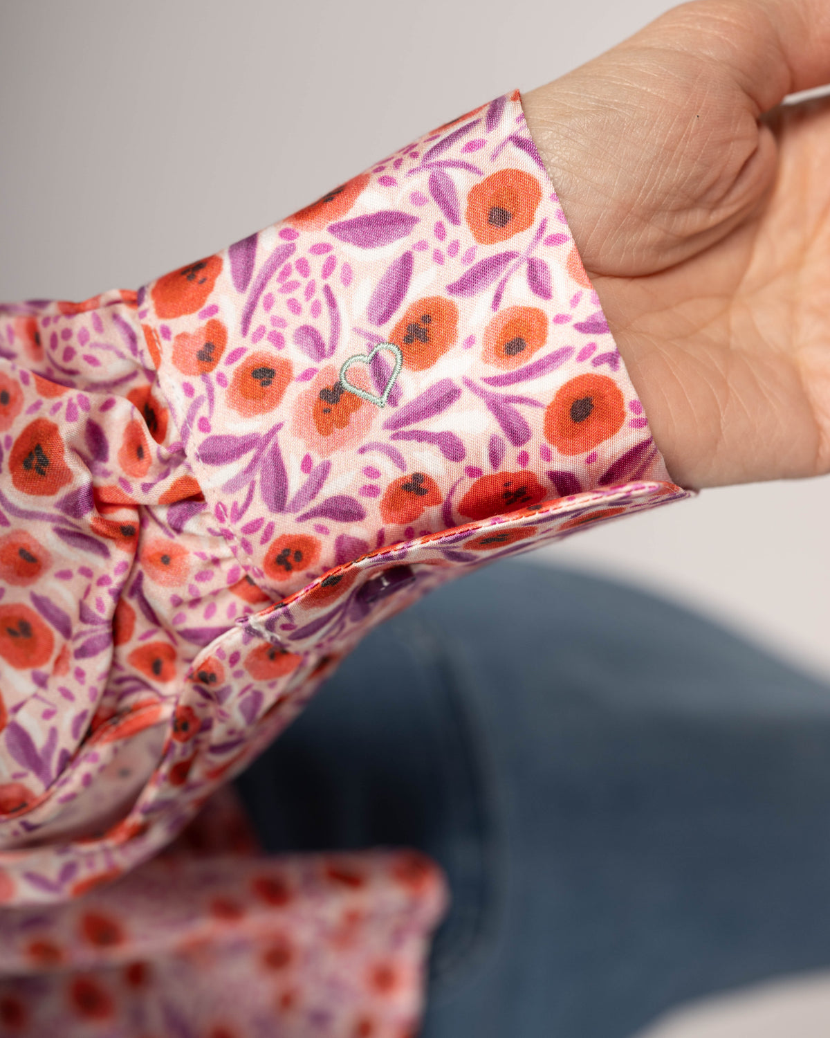 Viscose blouse ROSE with print pattern in raspberry (2358D-R)