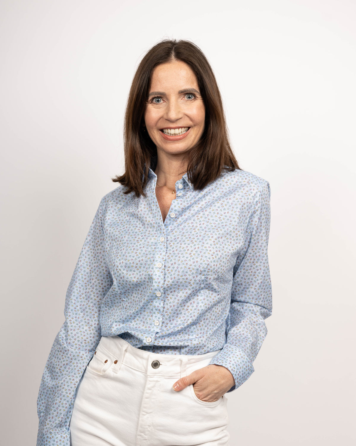 Stretch-Bluse SOPHIE mit Sonnenschirm-Print (Art. 2131D-S)