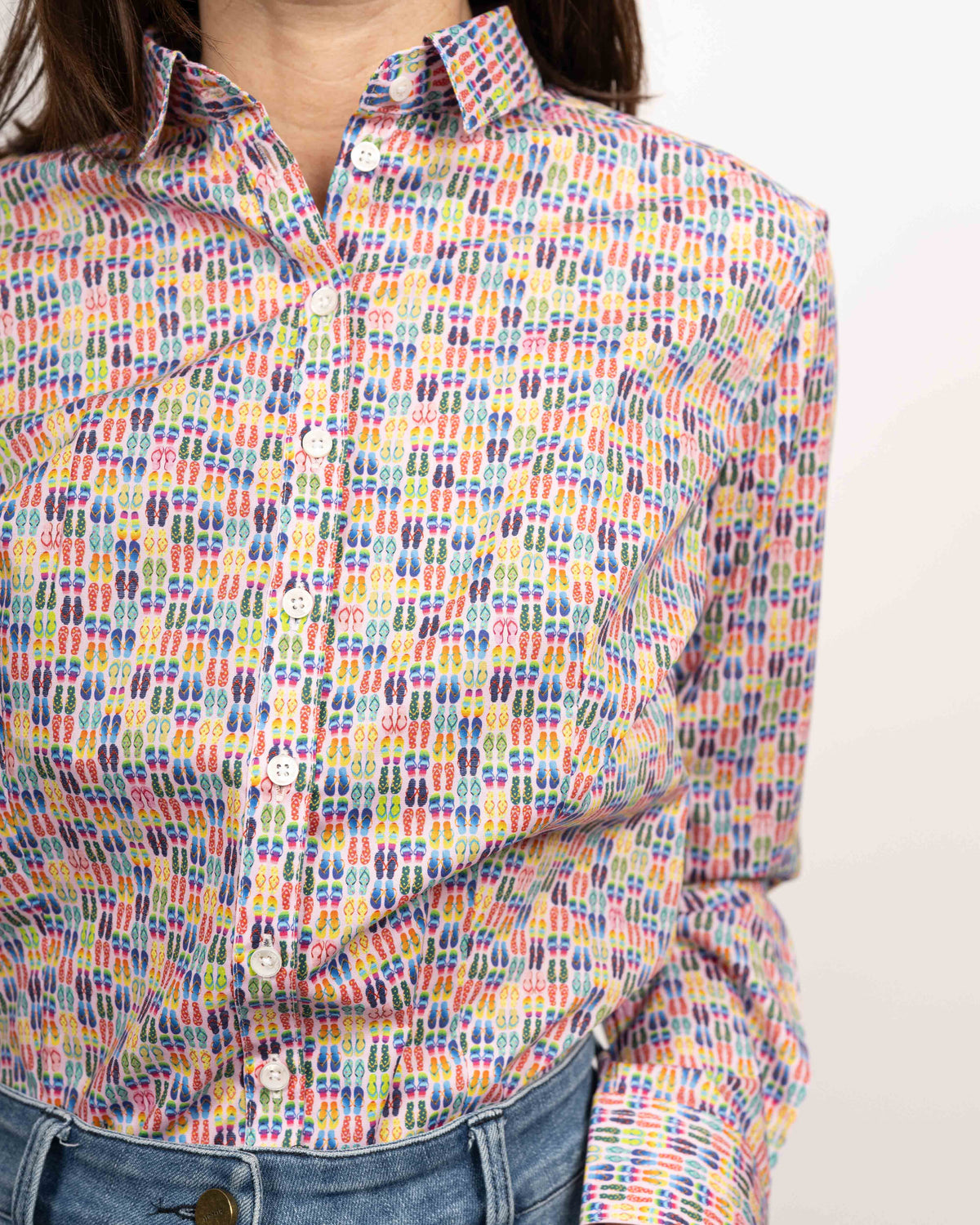 Stretch-Bluse SOPHIE mit Flip-Flops-Print (Art. 2132D-S)