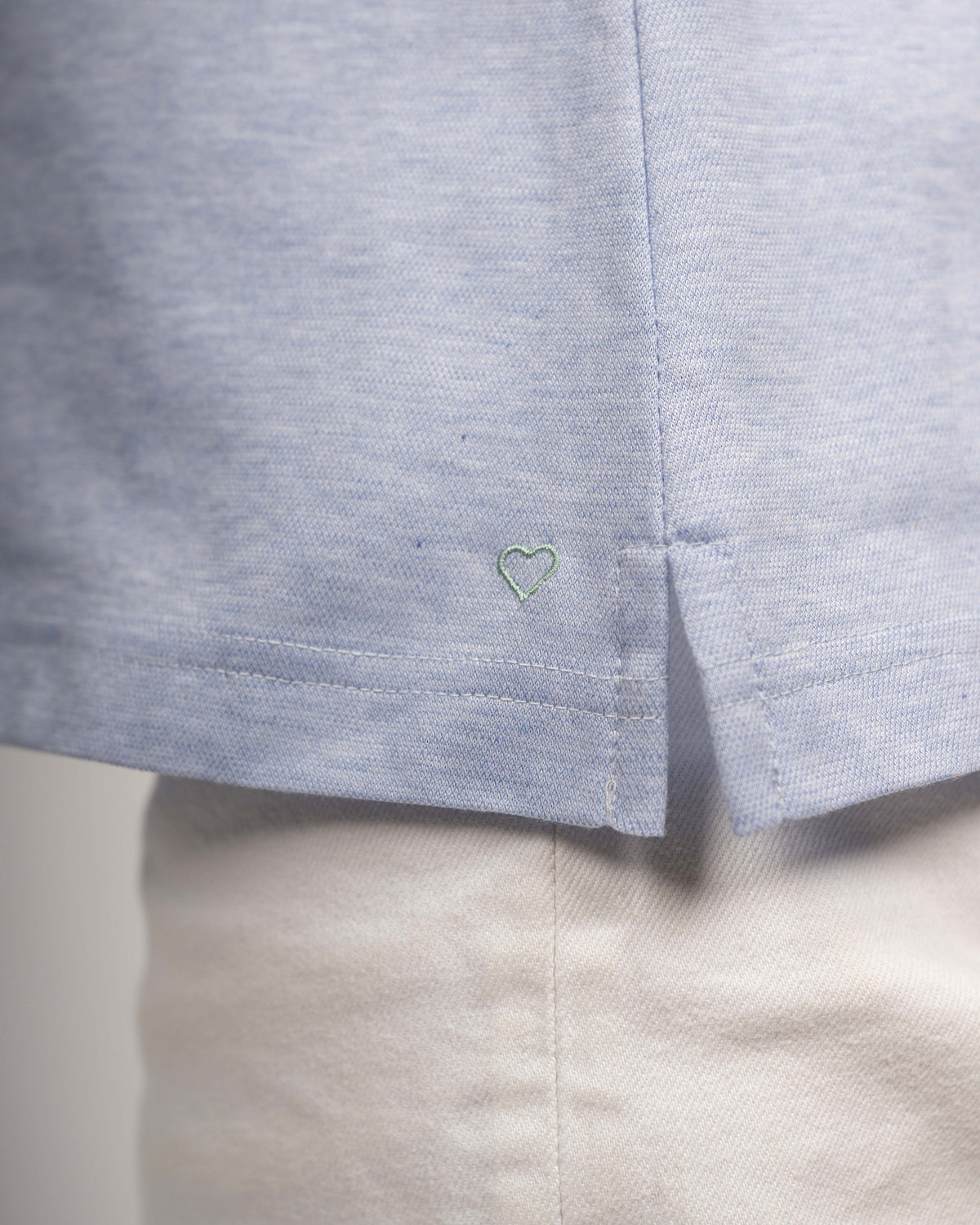 Poloshirt LOUISE in Blau mit Kontrast in Kragen und bei Knopfleiste (2394D-L-KA)