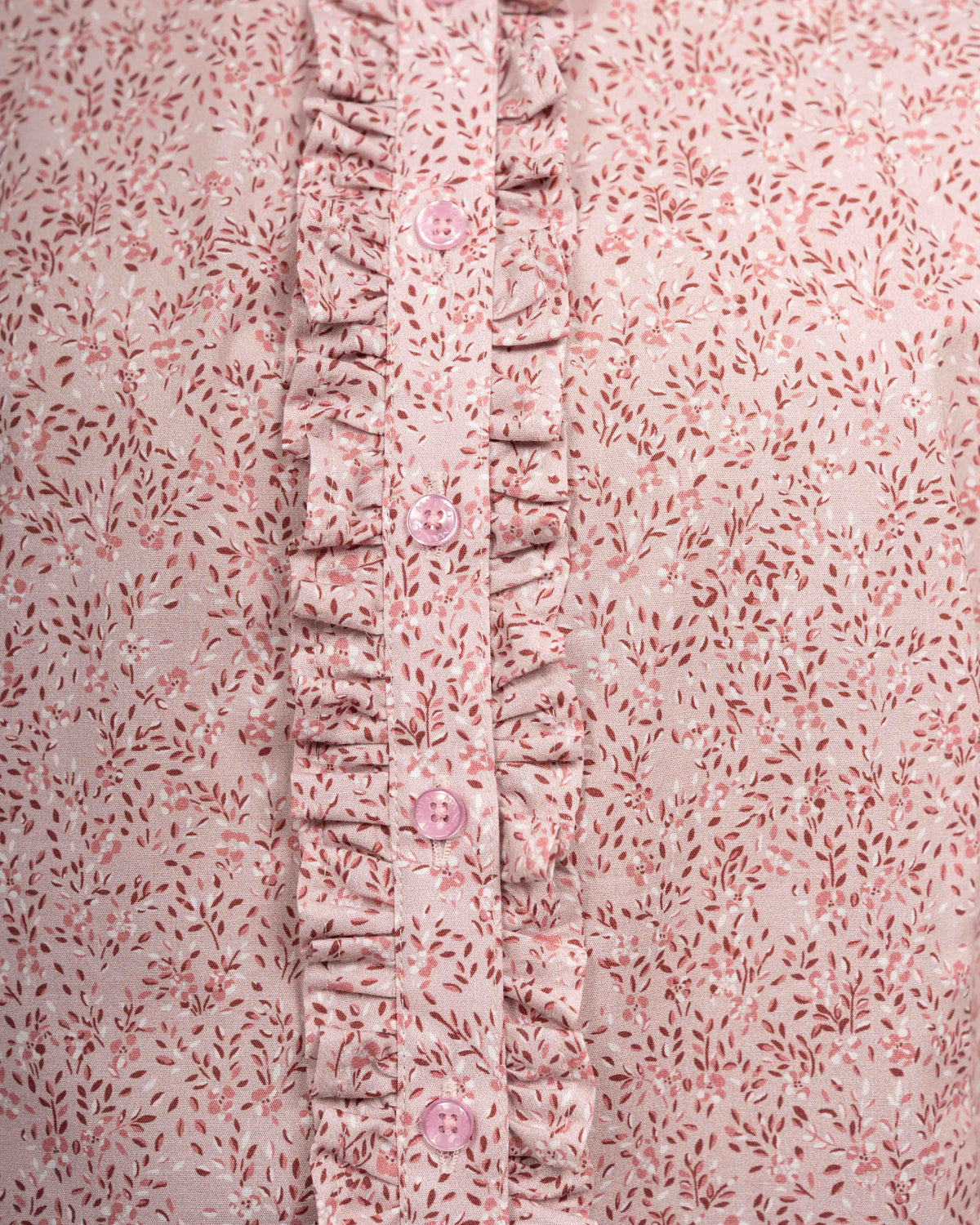 Stretch-Bluse SOPHIE mit Rüschen und Blumen-Print in Rosa (2317D-S-R)