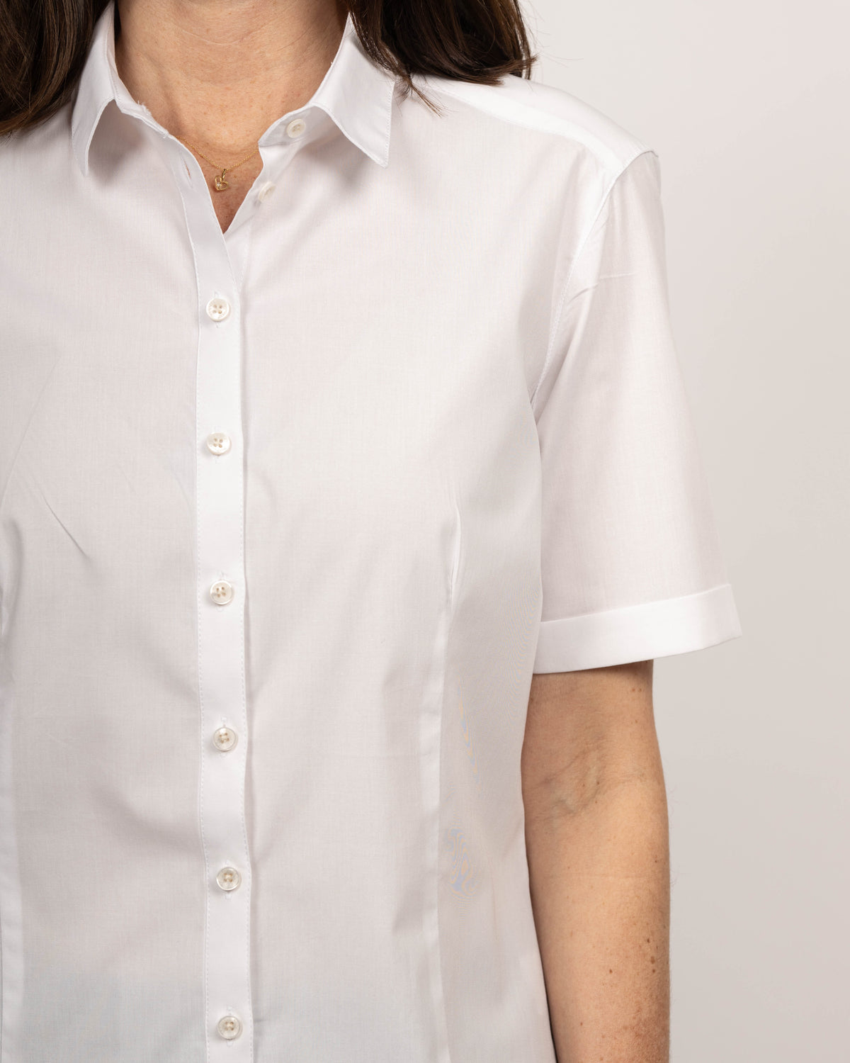 Blouse stretch SOPHIE manches courtes en blanc (1001D-S-KA)