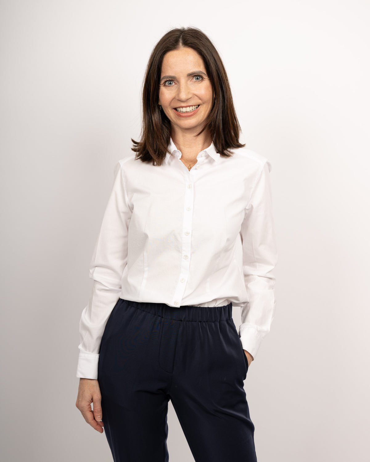 Blouse stretch SOPHIE en blanc (art. 1001D-S)