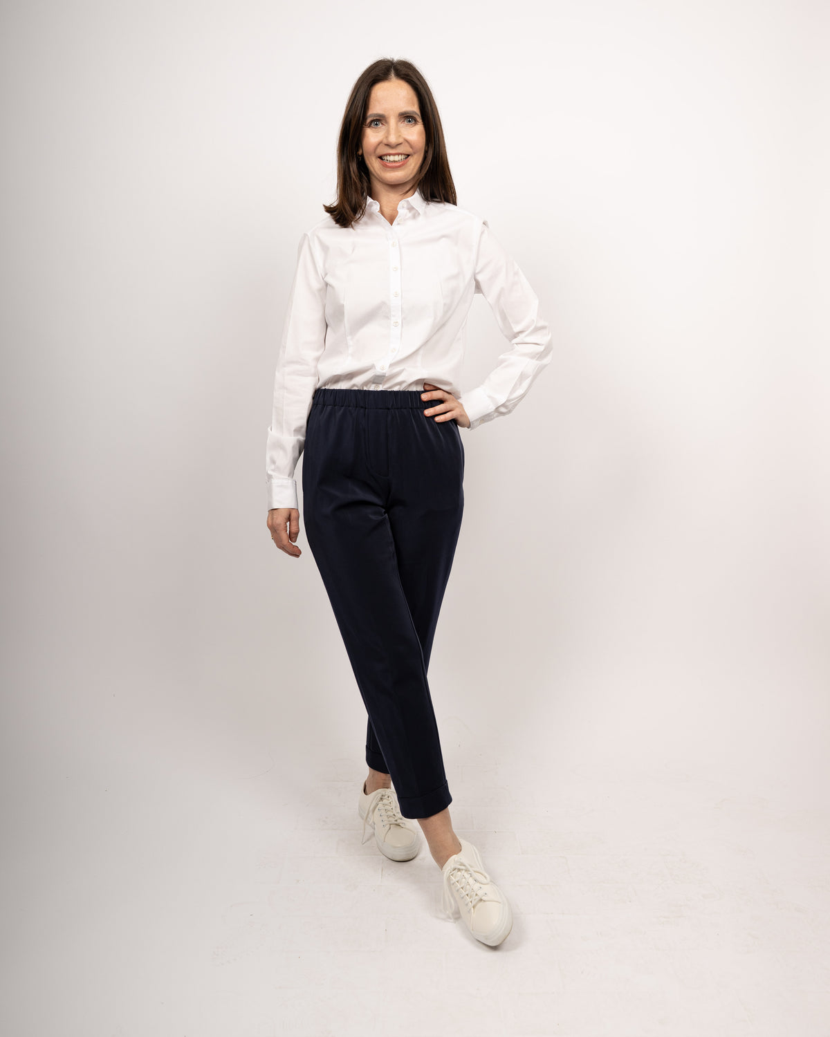 Blouse stretch SOPHIE en blanc (art. 1001D-S)