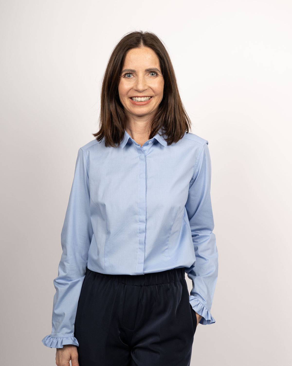 Stretch-Bluse ÉLODIE in Blau (Art. 1006D-E-K)