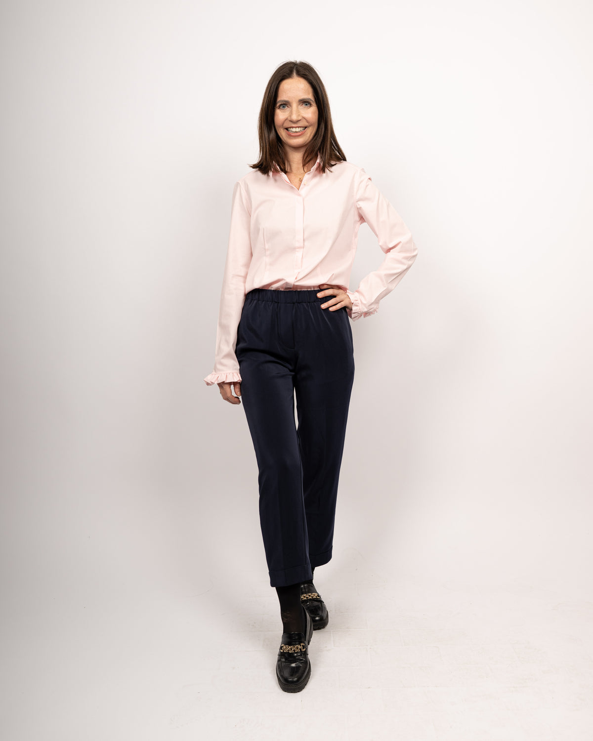 ÉLODIE stretch blouse in pink (item 1008D-E-K)