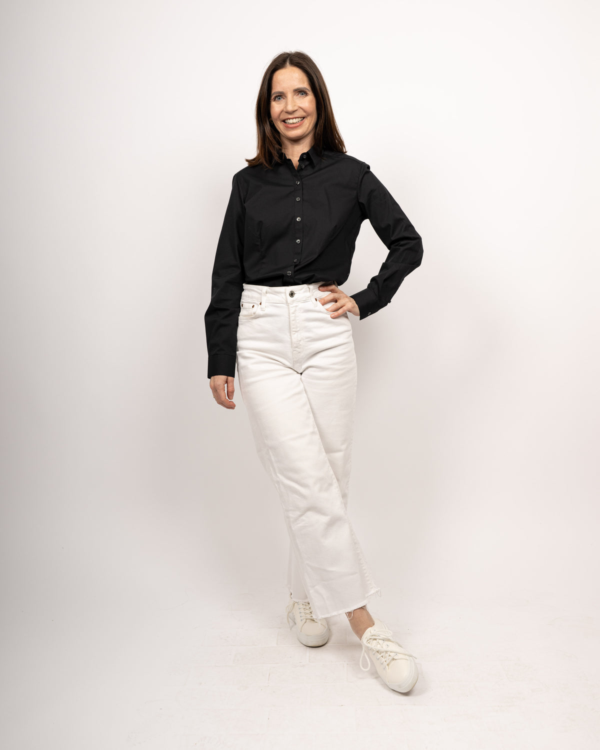 Blouse stretch SOPHIE en noir (art. 1004D-S)