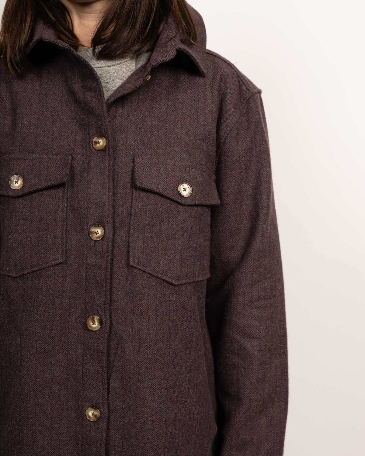 VIVIENNE shirt jacket in eggplant (Art. 2277D-V)