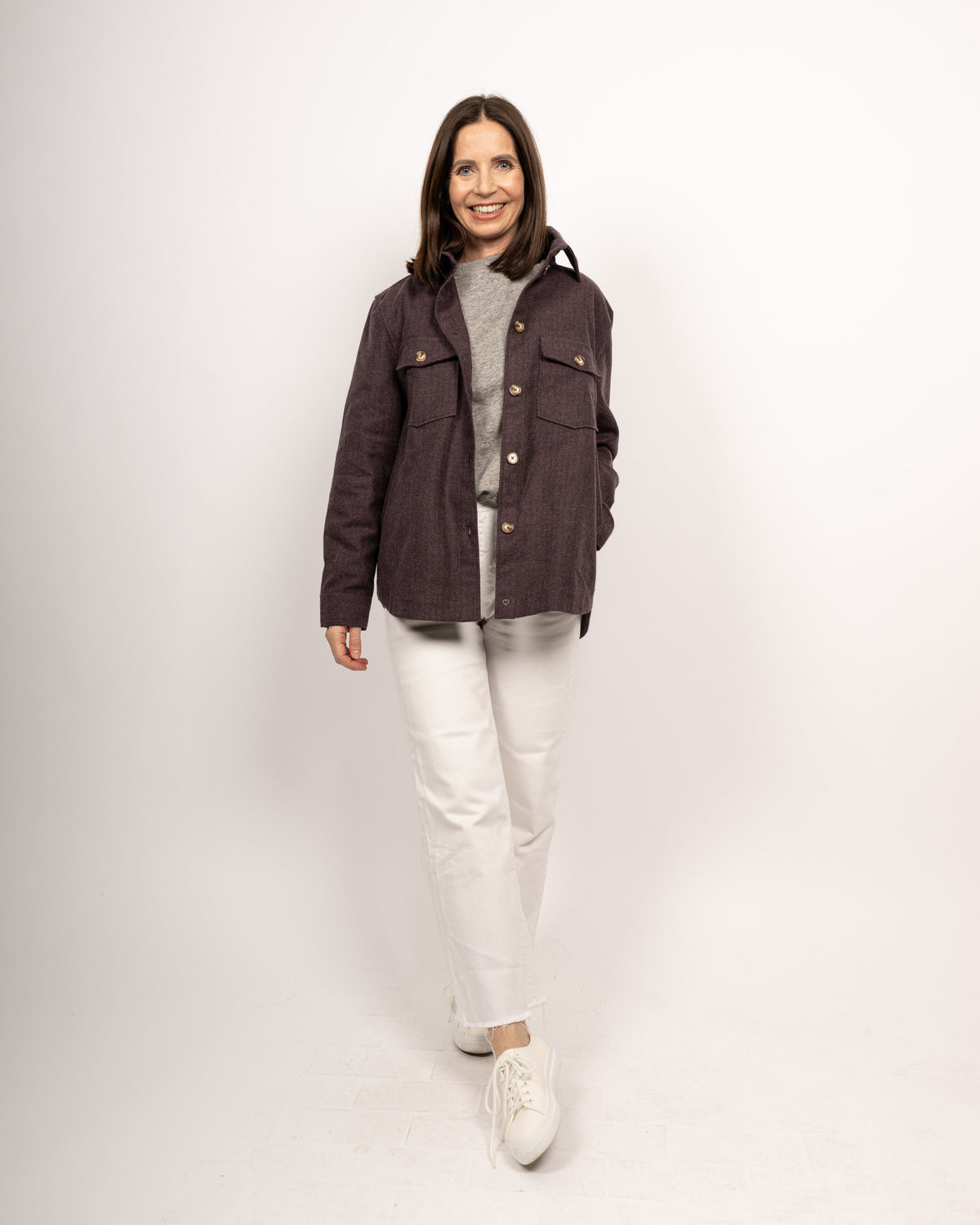 VIVIENNE shirt jacket in eggplant (Art. 2277D-V)