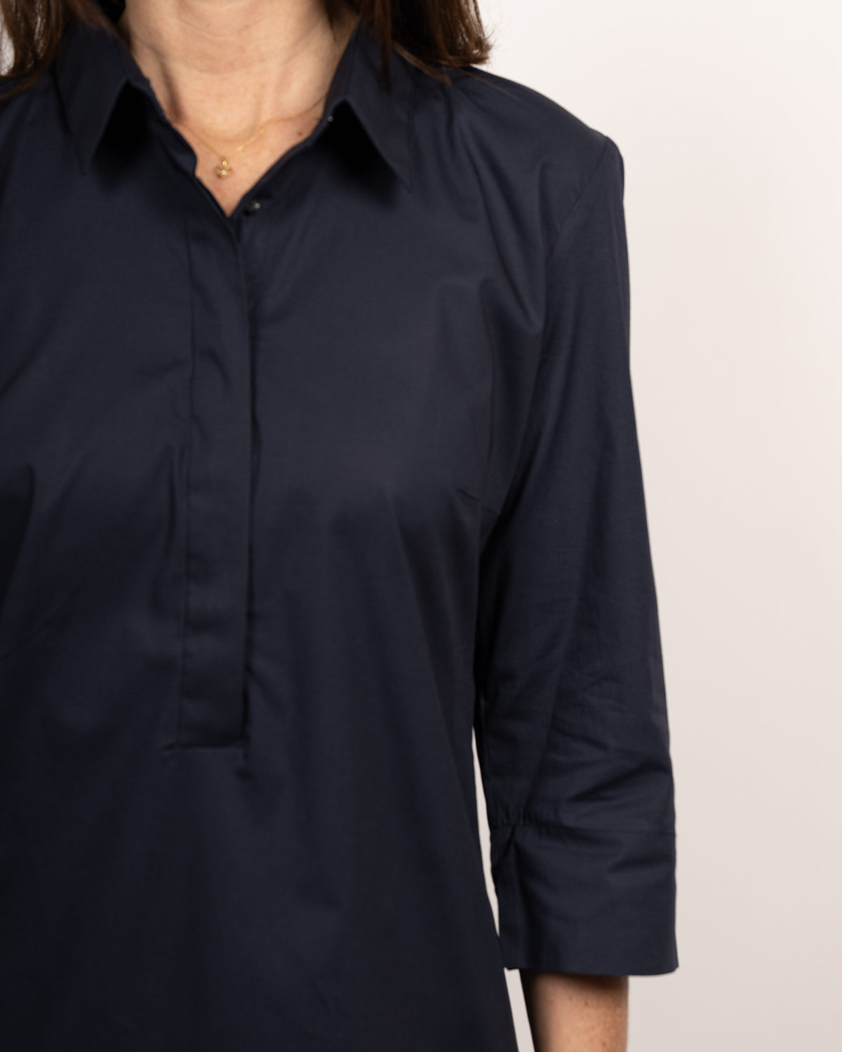 Blouse-robe ZOÉ manches 3/4 en bleu foncé (art. 1003D-Z-34)