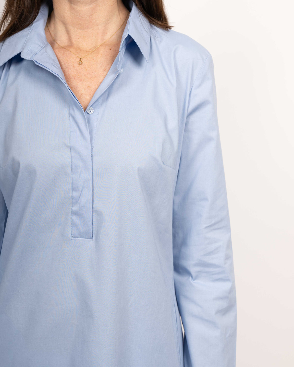 Blouse robe ZOÉ manches longues en bleu (art. 1006D-Z-LA)