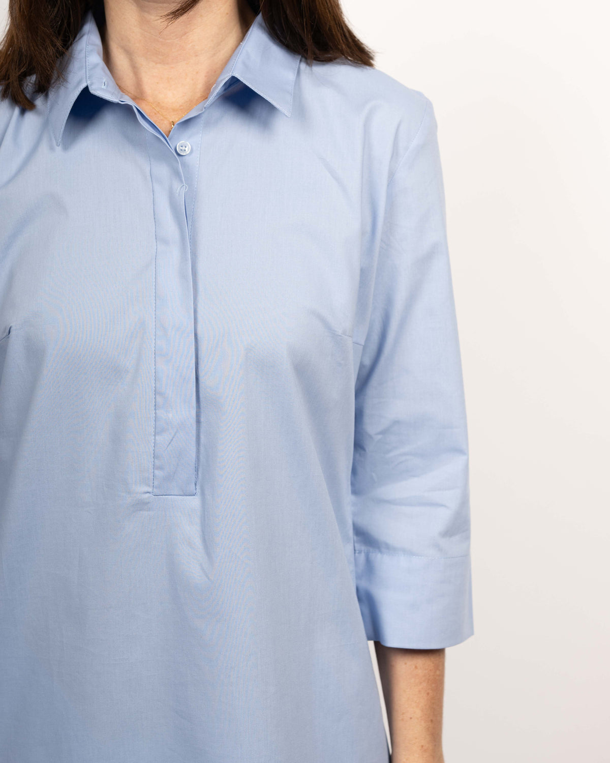 Blouse-robe ZOÉ manches 3/4 en bleu (art. 1006D-Z-34)