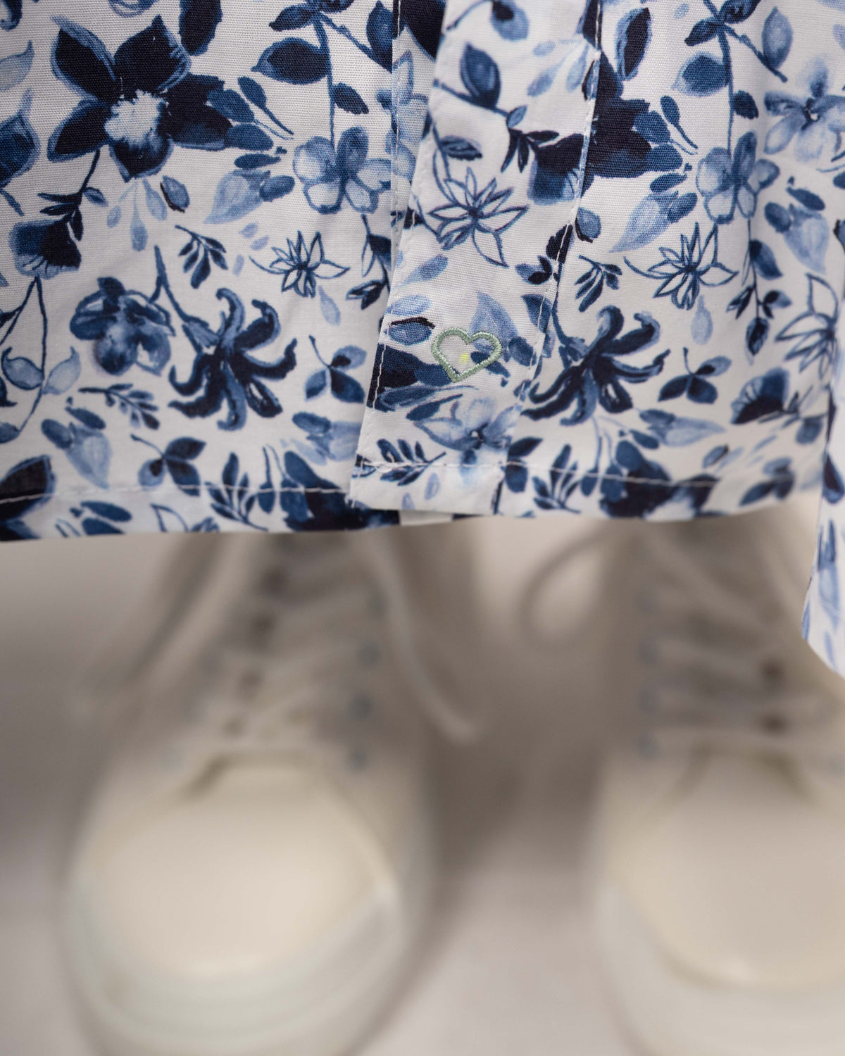 JADE summer dress with floral print in blue/white (2308D-J)