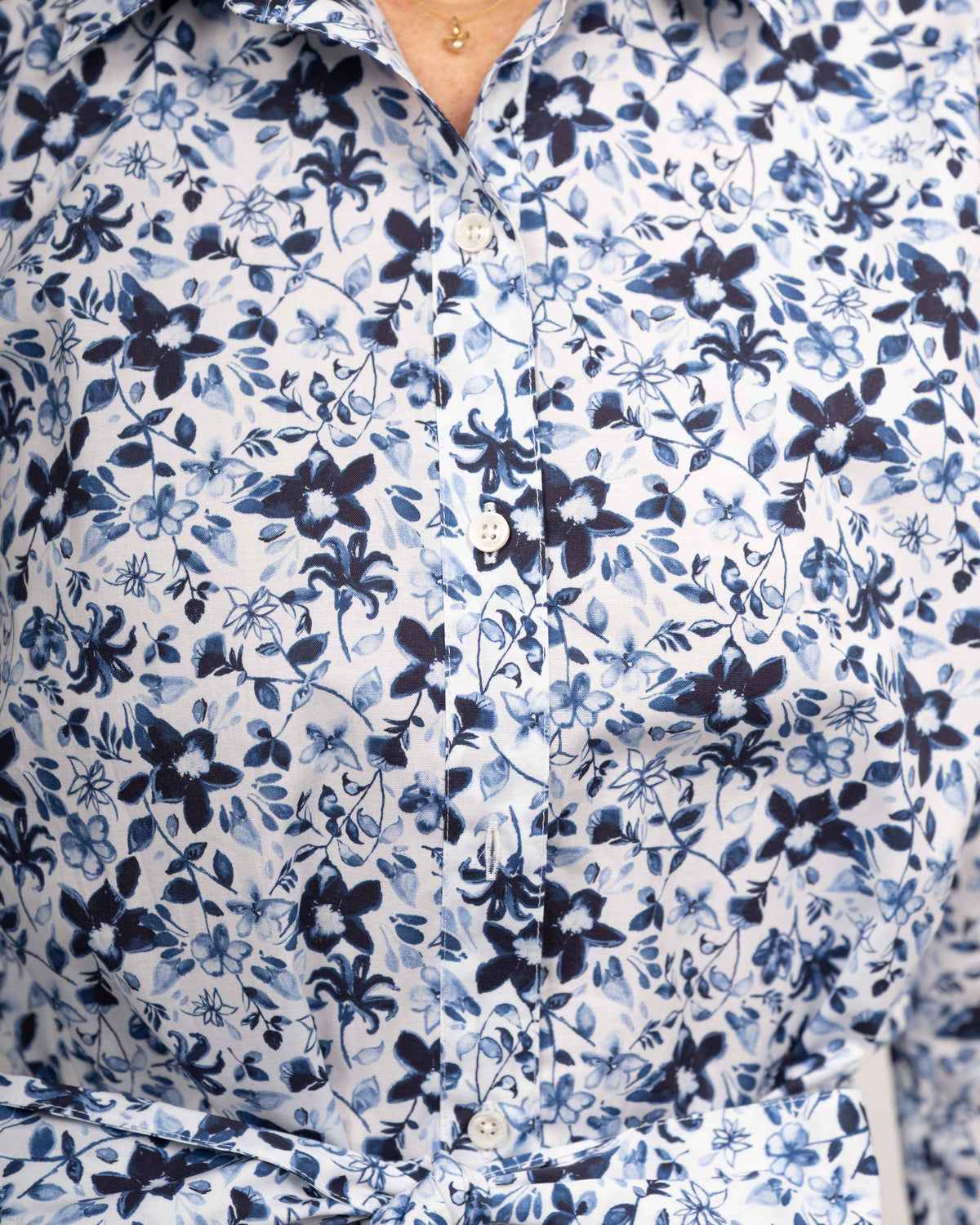 JADE summer dress with floral print in blue/white (2308D-J)