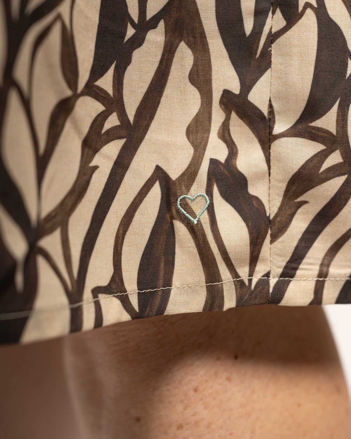 OCÉANE tunic dress with print pattern in brown/beige (2360D-O)