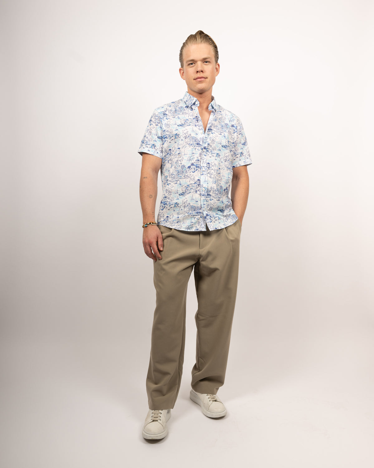 Chemise décontractée à manches courtes avec imprimé Amalfi (art. 2529-C-KA)