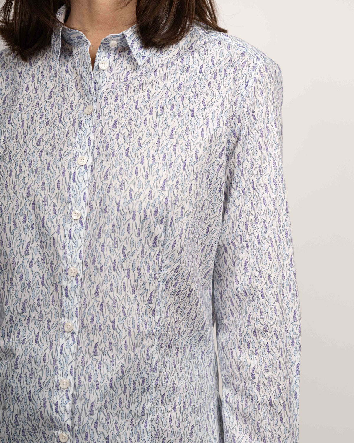 Stretch-Bluse SOPHIE mit Blumenprint in Violett-Lila (Art. 2125D-S)