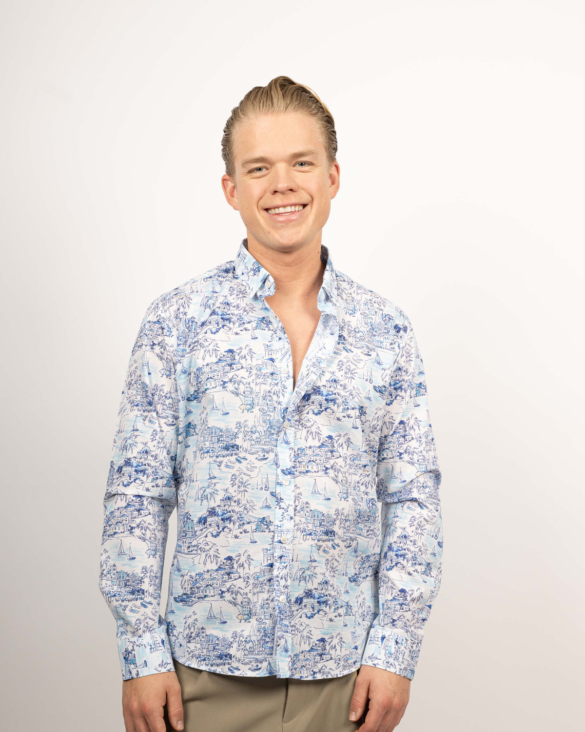 Freizeithemd mit Amalfi-Print (Art. 2529-C)