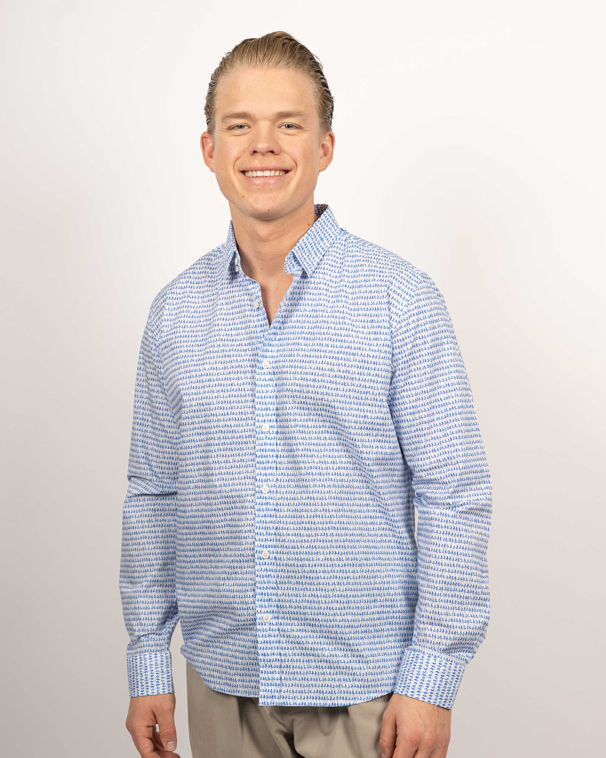 Freizeithemd mit Segelschiffe-Print (Art. 2527-C)