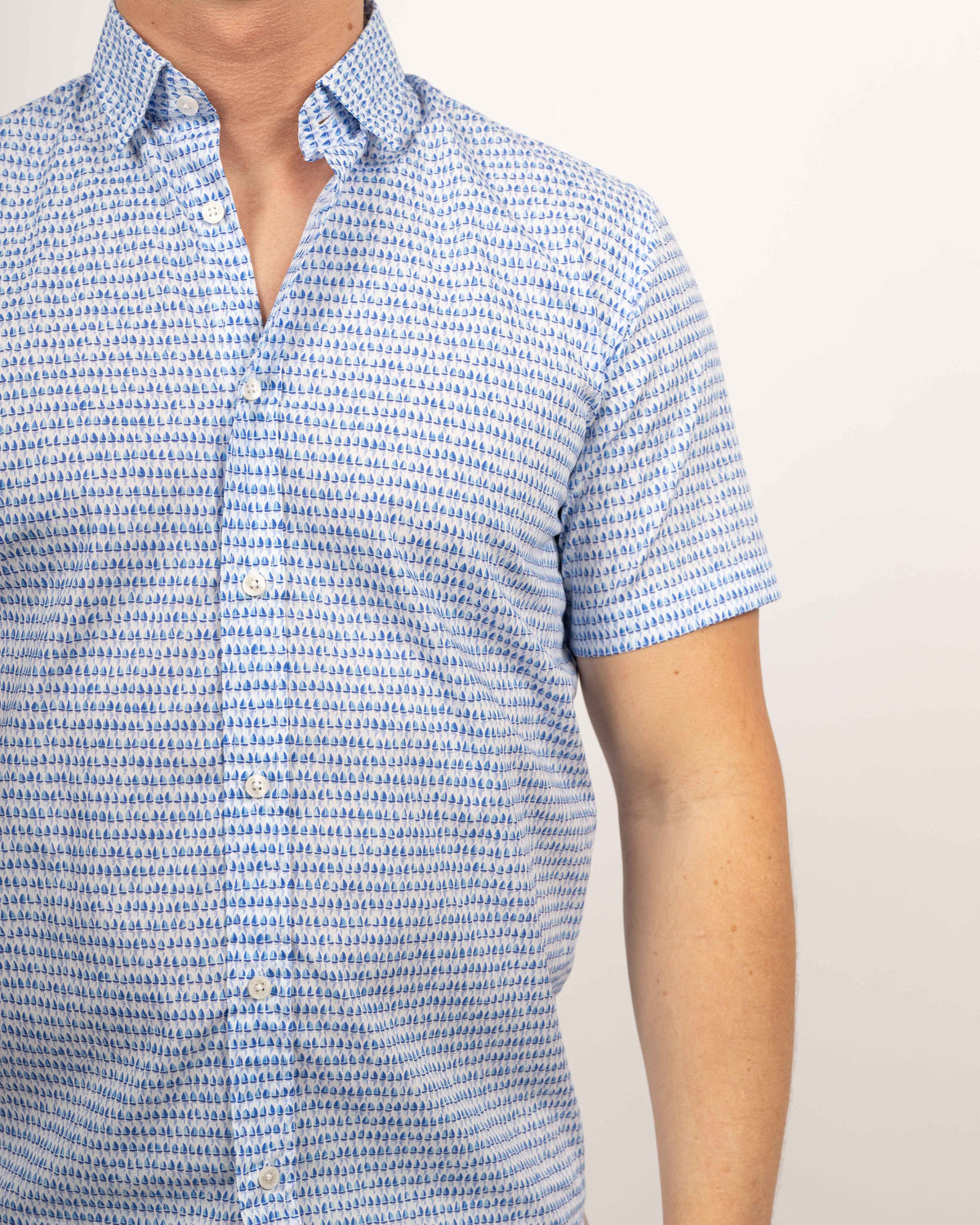 Chemise de loisirs à manches courtes avec impression de voilier (art. 2527-C-KA)