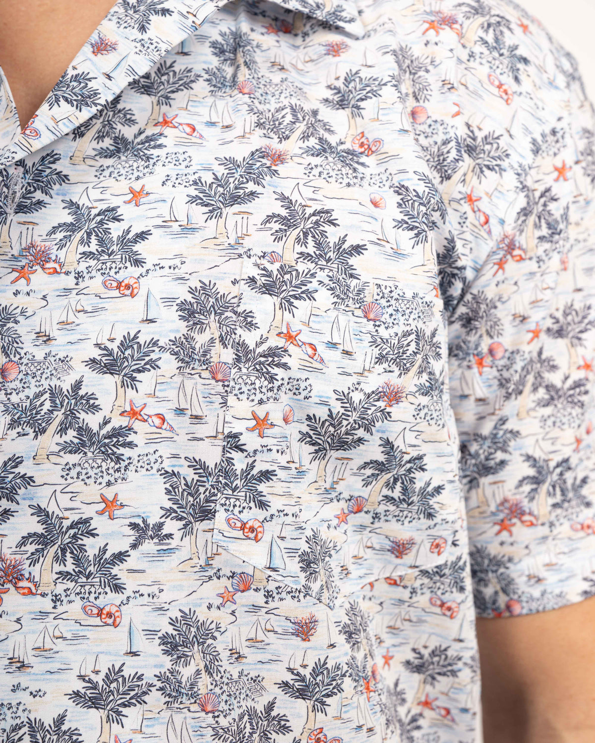 Hawaiian shirt with summery print pattern (2837-BS)
