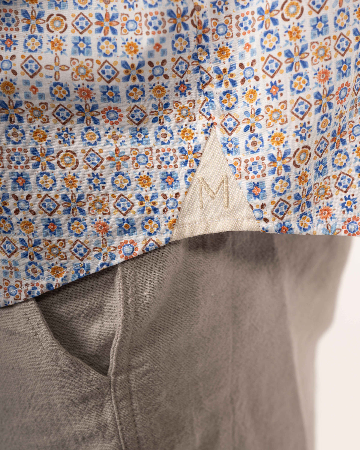 Chemise de loisirs à manches courtes avec imprimé oriental (2815-C-KA)