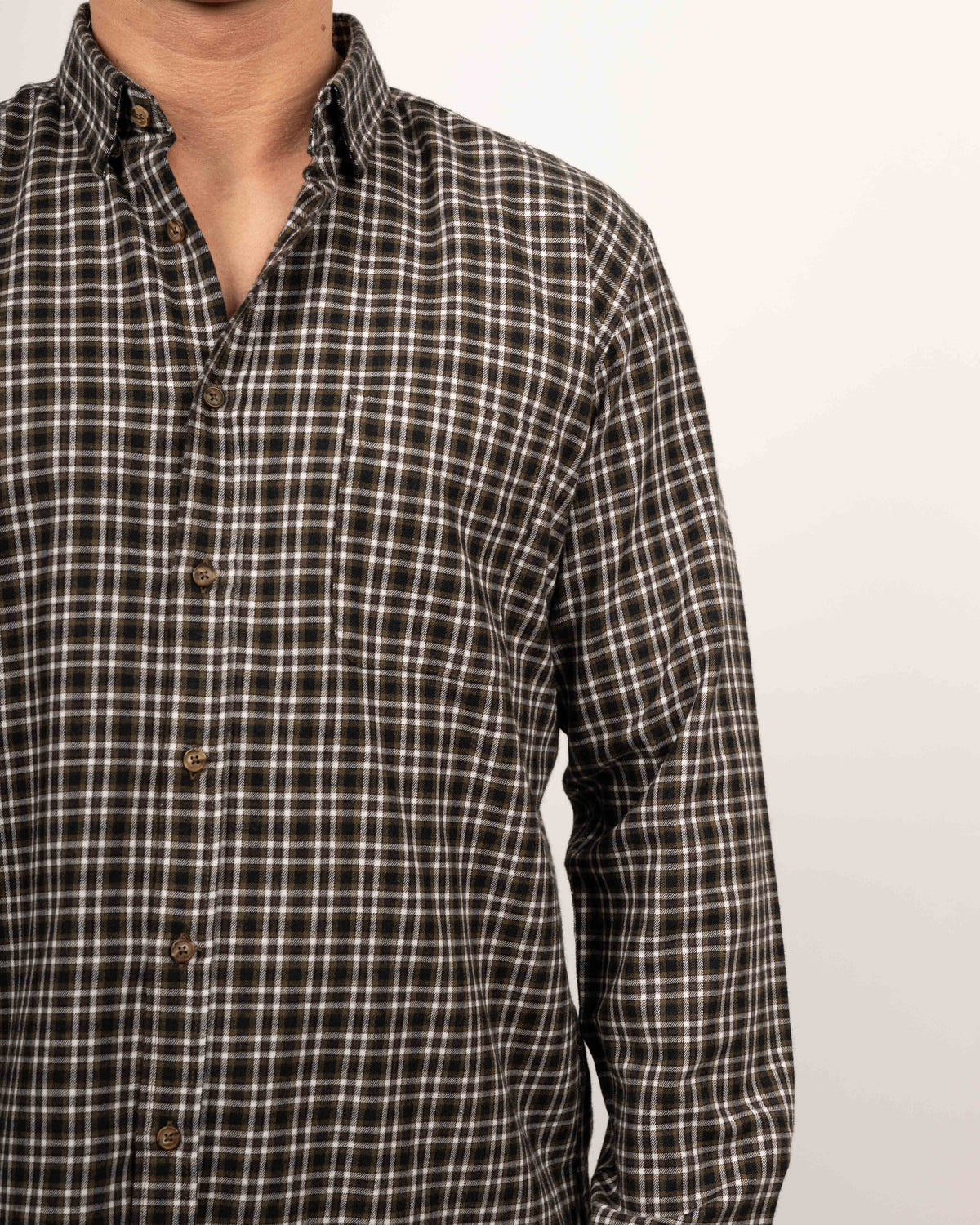 Flannel shirt with check pattern brown (Art. 2754-C)