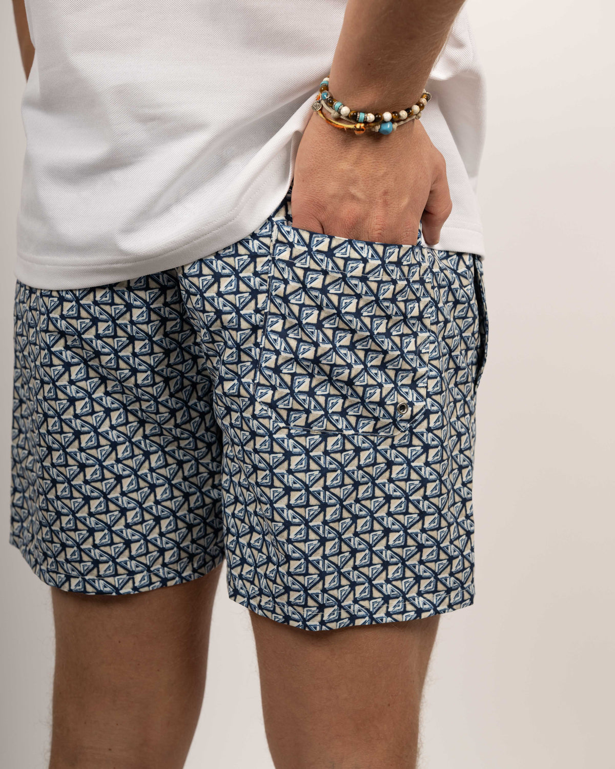 Short de bain avec imprimé de symboles de plage (2832-ST)