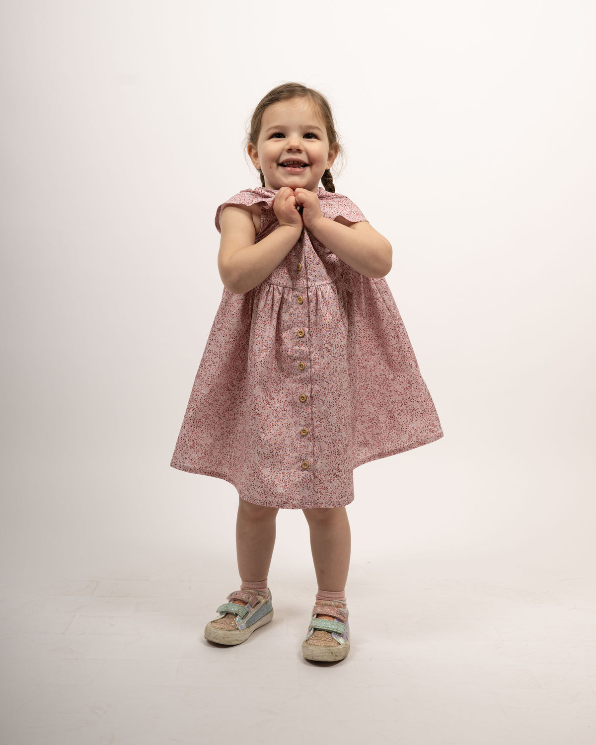 Robe rose pour enfants LAHELA avec imprimé floral (2317K-L)