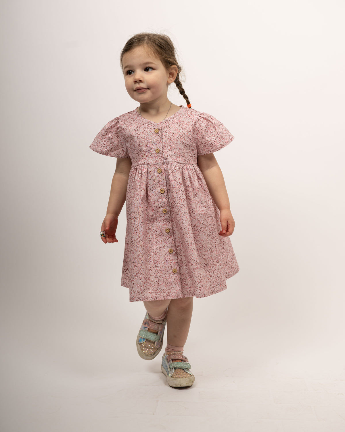 Robe rose pour enfants LAHELA avec imprimé floral (2317K-L)