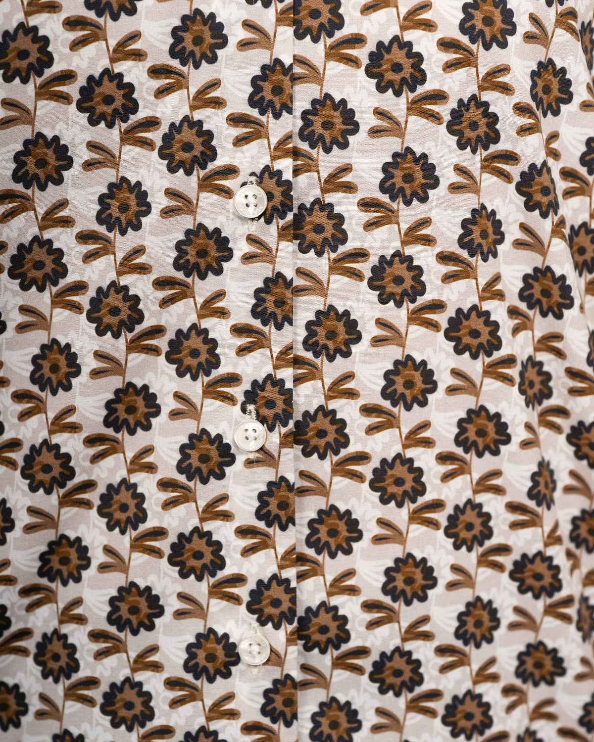 Oversize short-sleeved blouse MARIE with floral print in brown/blue (Art. 2114D-M)