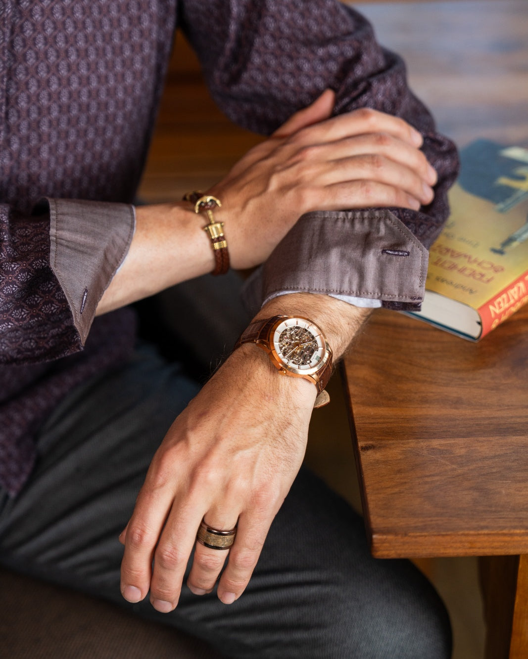 Freizeithemd mit Blumenprint Bordeaux (Art. 2312-C)