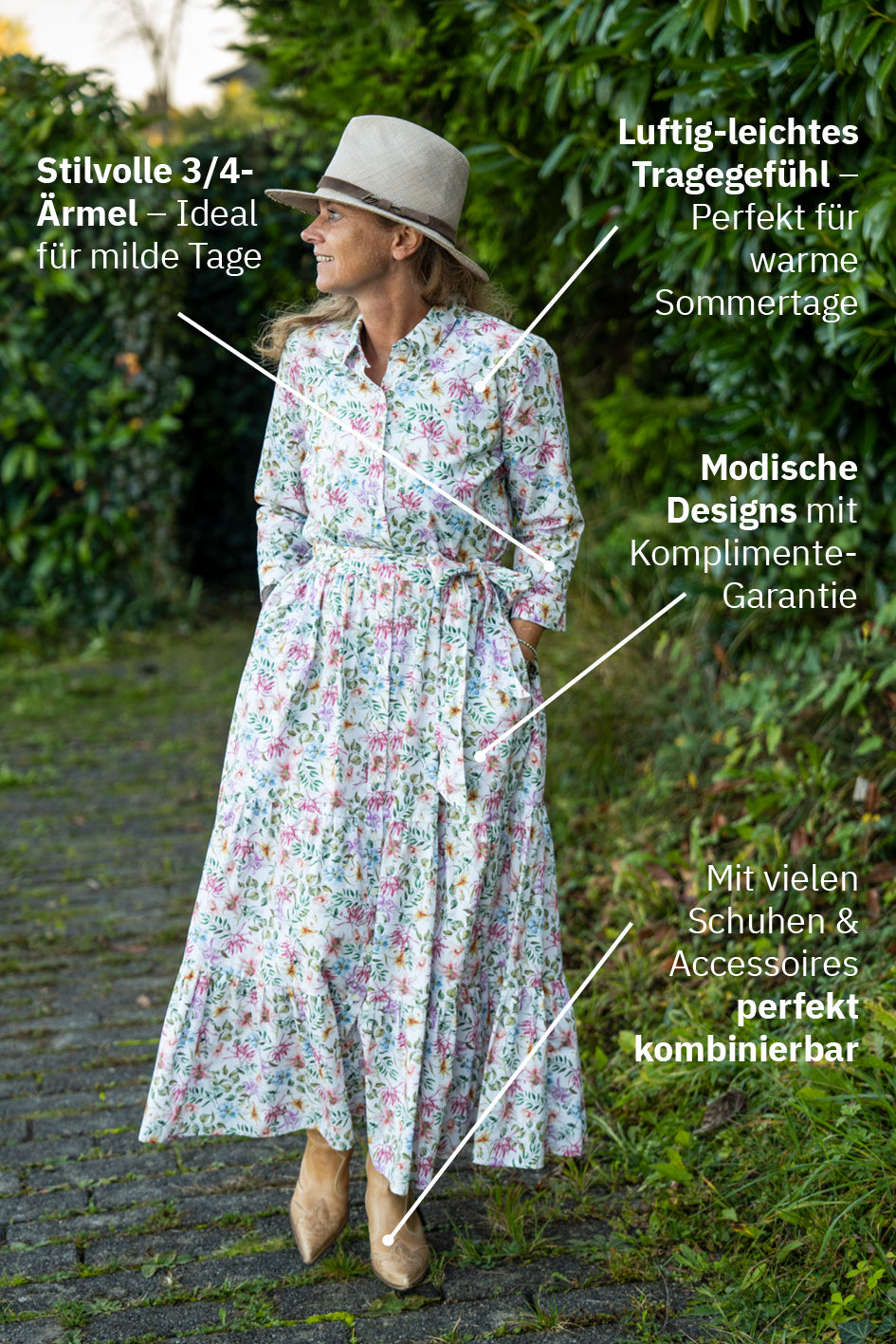 JADE summer dress with colorful floral print (Art. 2122D-J)