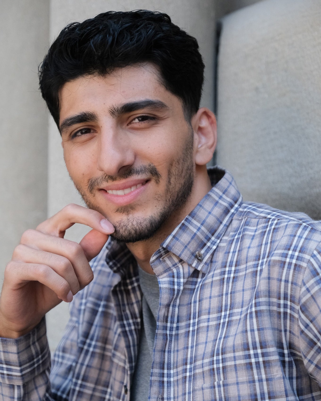 Chemise Flanel avec un motif caro beige (art. 2133-c)